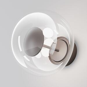Maytoni Zunanja LED-stenna svetilka Velora, rjava/prozorna, Ø 20 cm, steklo, IP54, Rjava / rjasta, Steklo, Sodobni, Globus