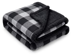 Sherpa odeja 150 × 200 cm črno-siva