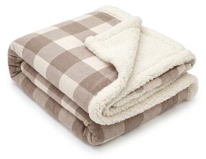 Sherpa odeja 150 × 200 cm kremno rjave barve