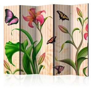 Artgeist Paravan Vintage Lilly I, 5-Delni, Dvostranski