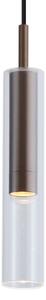 Sodobni reflektor temno bronast z prozornim steklom za 1-fazni sistem tirnic - Slimline Loyce