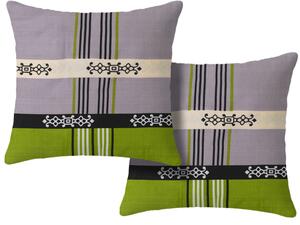 Set 2 dekorativnih prevlek za blazine DANIELA 45x45 cm, zelena