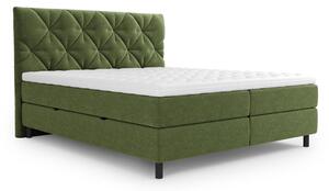 POSTELJA Z VZMETNICO 160 cm x 200 cm , tekstil zelena