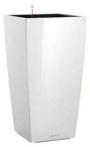 Lechuza Oglati stebrasti cvetlični lonec Cubico Premium (Zunanje dimenzije (Do x Š x V): 29,5 x 29,5 x 56,5 cm, Plastika, Bela, Visoki sijaj)
