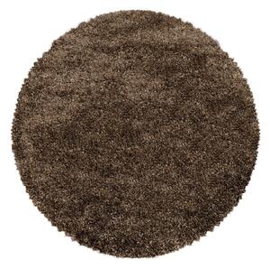 Temno rjava okrogla preproga ø 120 cm Fluffy – Ayyildiz Carpets