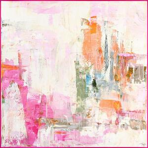 Tiskana slika na platnu z ročno naslikanimi elementi v okvirju 102x102 cm New Age Pink – Malerifabrikken