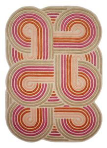 Rožnata ročno tkana volnena preproga 140x200 cm Spiral Shaped – Flair Rugs
