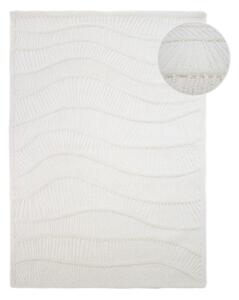 Bela ročno tkana preproga iz mešanice volne 140x200 cm Sculptured Wave – Flair Rugs