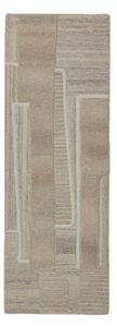 Sivo-bež ročno tkan volnen tekač 80x300 cm Lira – Flair Rugs