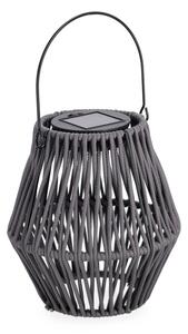 Siva LED lanterna s solarnim panelom (višina 17 cm) Juny – Yes Everyday