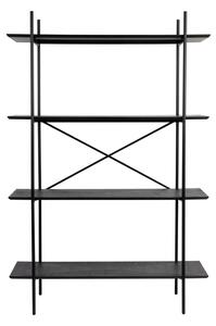 Črn kovinski regal 120x180x40 cm Marcio – White Label
