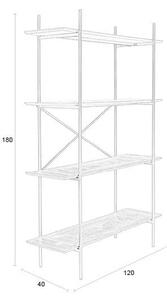 Črn kovinski regal 120x180x40 cm Marcio – White Label