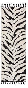Črno-bel tekač 80x300 cm Esra Zebra – Flair Rugs