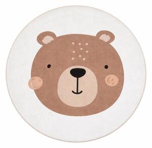 Rjava/kremno bela pralna otroška preproga ø120 cm Teddy Bear – Mila Home