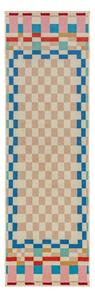 Tekač iz mešanice volne 80x300 cm Checkered Border – Flair Rugs