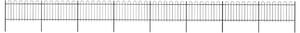 VidaXL Vrtna ograja z obročastimi vrhovi jeklo 13,6x1 m črna