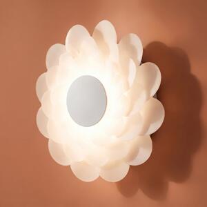 Lucande LED-stenna svetilka Bloem, Ø 40 cm, bela, 3-stopenjsko zatemnjevanje, zatemnjen, Bela, Dnevna soba / jedilnica, Plastika, Sodobni