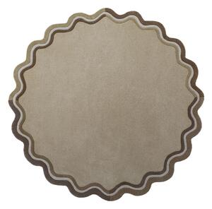 Ročno tkana volnena okrogla preproga v naravni barvi ø 180 cm Leo Scallop – Flair Rugs