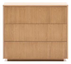 Komoda v hrastovem dekorju v naravni barvi 90x79x50 cm Helvine – Kave Home