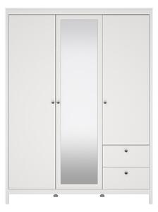 Bela garderobna omara z ogledalom 150x199x58 cm Madrid – Tvilum