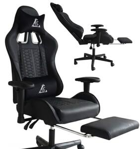JAKS Gaming stol črni eko usnje EvoChair