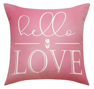 Prevleka za blazino HELLO LOVE 45x45 cm, roza