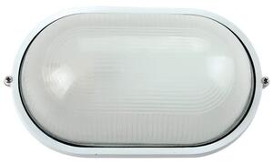 OVALNA VANJSKA ZIDNA LAMPA S PREGRADOM BIJELA MAX 60W VK/01004/W