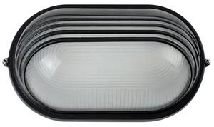OVALNA VANJSKA ZIDNA LAMPA S PREGRADOM CRNA + SHADE MAX 60W VK/01007/B