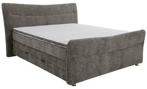 BOXSPRING POSTELJA 140 cm x 200 cm , tekstil siva
