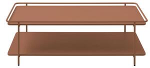 Kovinska klubska mizica v barvi terakote 55x110 cm Yuba – Unique Furniture
