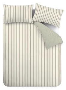Zelena/kremno bela bombažna posteljnina za zakonsko posteljo 200x200 cm Hampton Stripe – Bianca