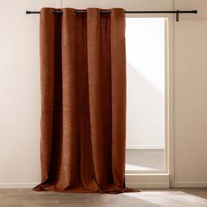 Bouclé zavesa v barvi terakote 140x260 cm Winona – douceur d'intérieur