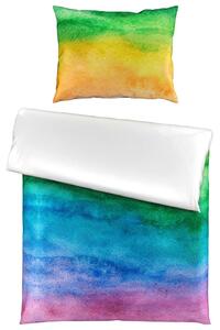 OBOJESTRANSKA POSTELJNINA RAINBOW 140/200 cm saten večbarvno
