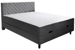 POSTELJA Z VZMETNICO 160 cm x 200 cm , les, tekstil siva