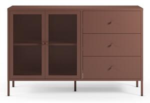 Bordo rdeča kovinska komoda 140x90x40 cm Fayna – Marckeric