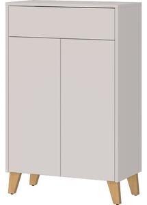 Kremno bela visoka kopalniška omarica v mat dekorju 63x101 cm Arnea – Germania