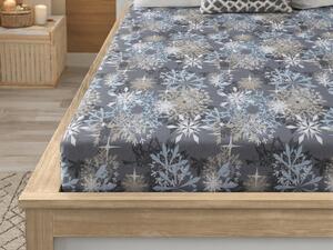 Rjuha iz mikrovlaken SNOWFLAKE modro-siva 180x200 cm