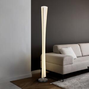 Globo LED-stoječa svetilka Malinda, prosojna/antracitna, višina 155 cm, CCT, Prozorna, Dnevna soba / jedilnica, Plastika
