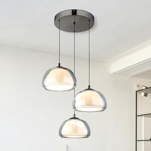 Globo LED-visoka svetilka Avila, dimno siva/črna, steklo, CCT, z možnostjo zatemnitve, zatemnjen, Siva, Dnevna soba / jedilnica, Steklo