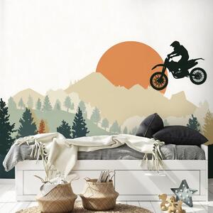 Tapeta motokros skok v gorah