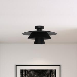 Luminex Stropna svetilka Plato, črna, kovina, Ø 38 cm, E27, zatemnjen, Črna, Dnevna soba / jedilnica, Kovina, Sodobni