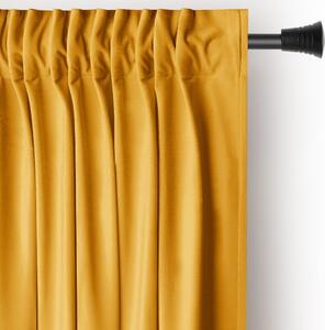 Rumena žametna zavesa za delno zatemnitev 140x245 cm Pleat – Restilo