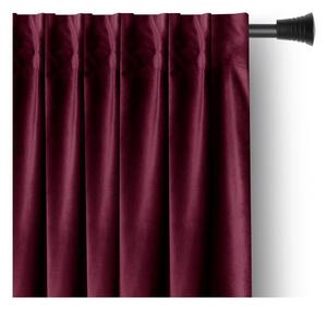 Bordo rdeča žametna zavesa za delno zatemnitev 140x245 cm Pleat – Restilo