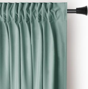 Svetlo zelena žametna zavesa za delno zatemnitev 140x245 cm Pleat – Restilo