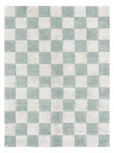 Svetlo modra/kremno bela pralna ročno tkana bombažna preproga 120x160 cm Kitchen Tiles Blue Sage – Lorena Canals