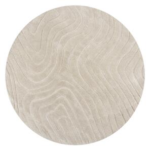 Kremno bela ročno tkana volnena okrogla preproga ø 160 cm Mesmerise Natural – Flair Rugs