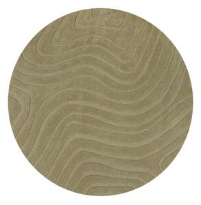 Kaki zelena ročno tkana volnena okrogla preproga ø 160 cm Mesmerise Sage – Flair Rugs