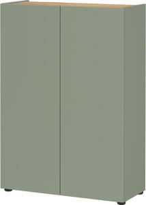 Žajbljevo zelena omarica v hrastovem dekorju 74x105x33 cm Alviano – Germania