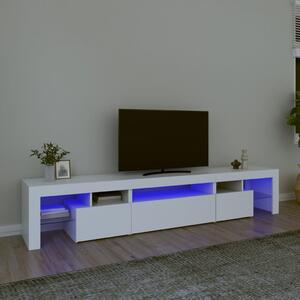 VidaXL TV omarica z LED lučkami bela 215x36,5x40 cm