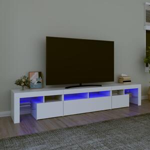 VidaXL TV omarica z LED lučkami bela 230x36,5x40 cm